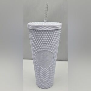 Starbucks White Bling Tumbler w/Teal Interior l 24oz (Venti)
